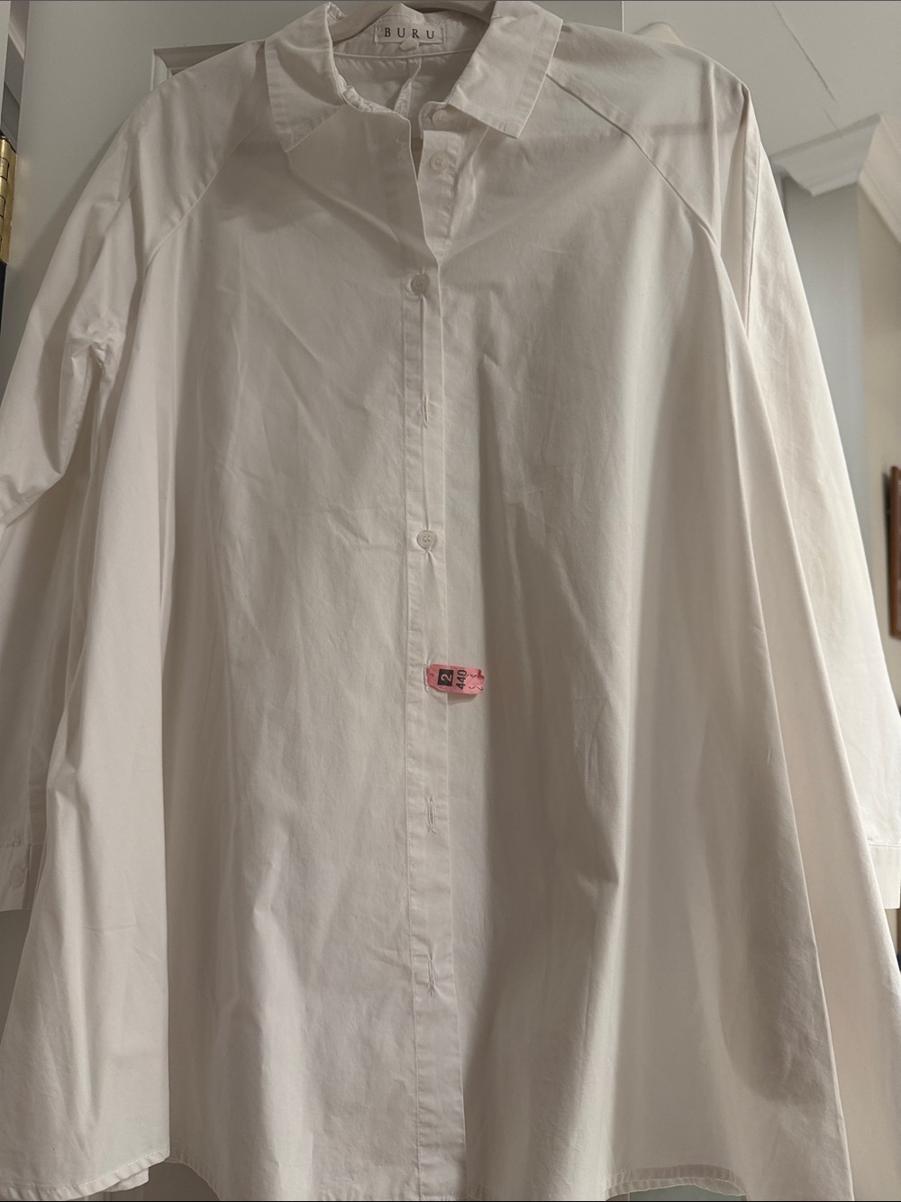 BURU White Oversized Button-Down Shirt
